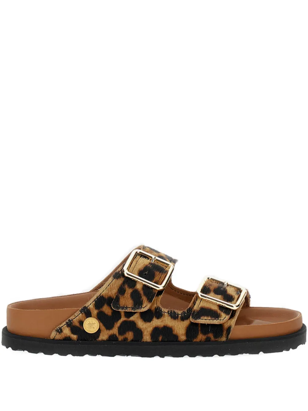 Birkenstock Leopard Adjustable-buckles Sandals In Brown