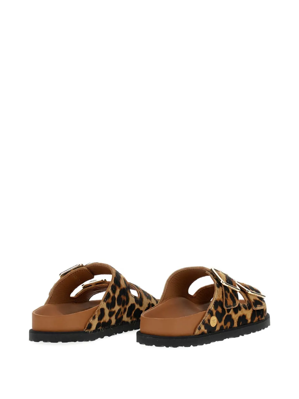 Birkenstock Leopard Adjustable-buckles Sandals In Brown
