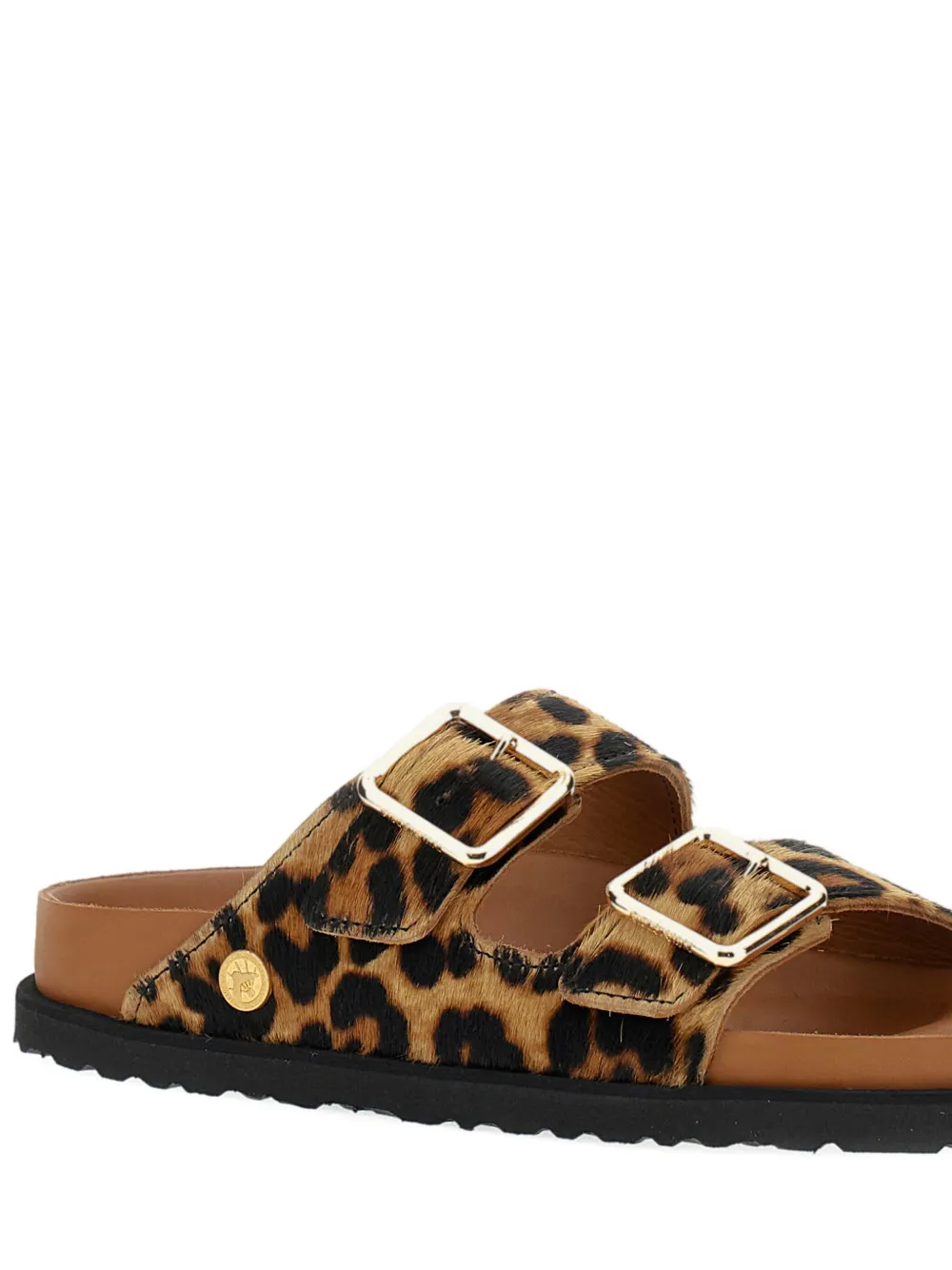 Birkenstock Leopard Adjustable-buckles Sandals In Brown