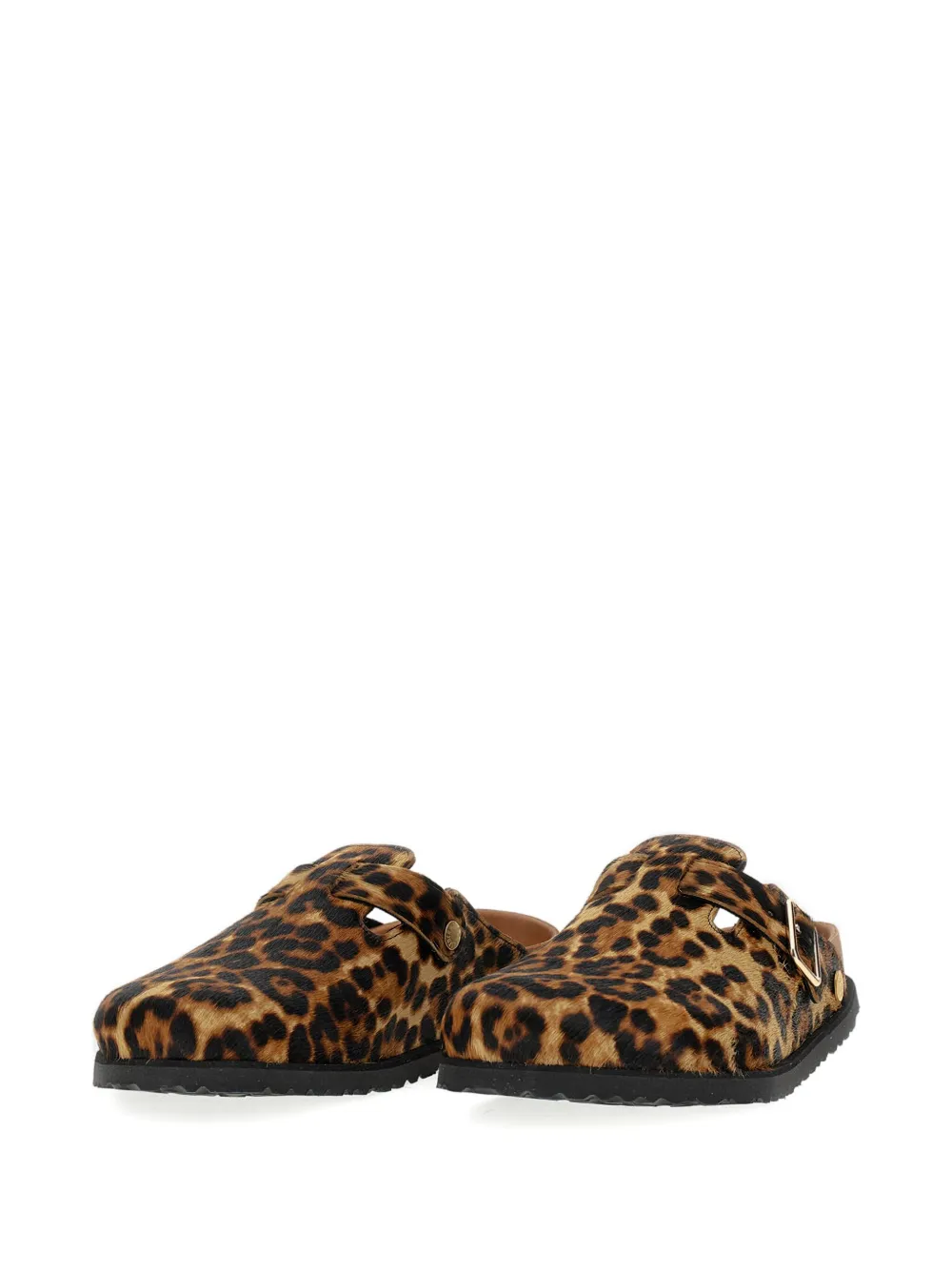 Birkenstock Muiltjes met luipaardprint Bruin