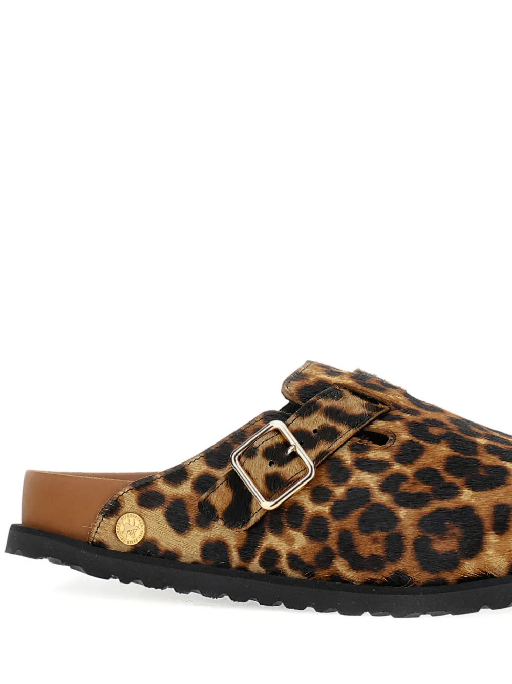 Birkenstock Muiltjes met luipaardprint Bruin