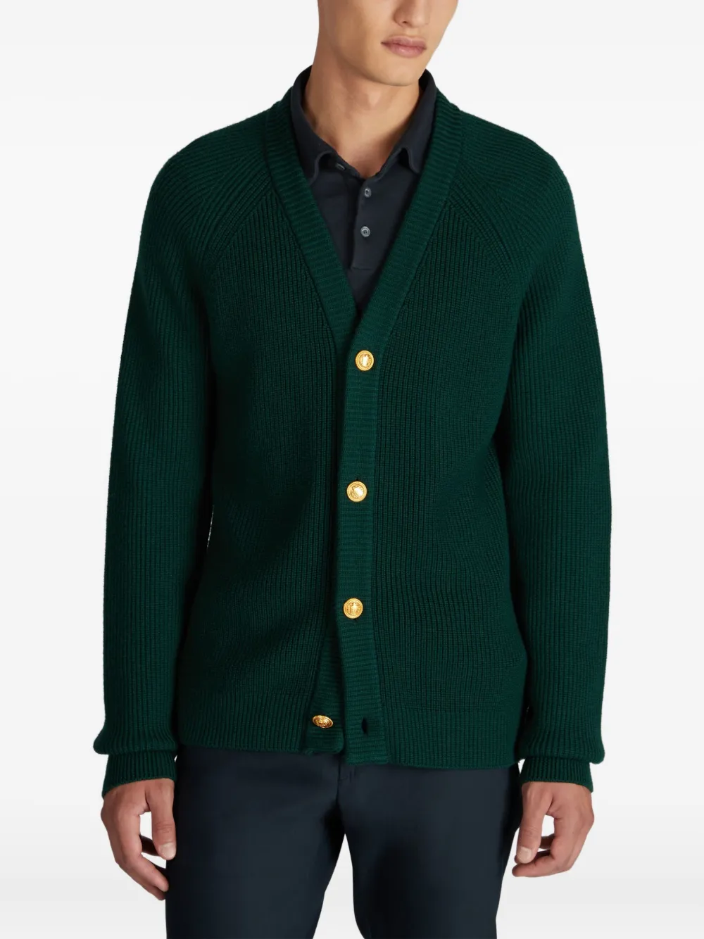 Zanone Vest met V-hals Groen