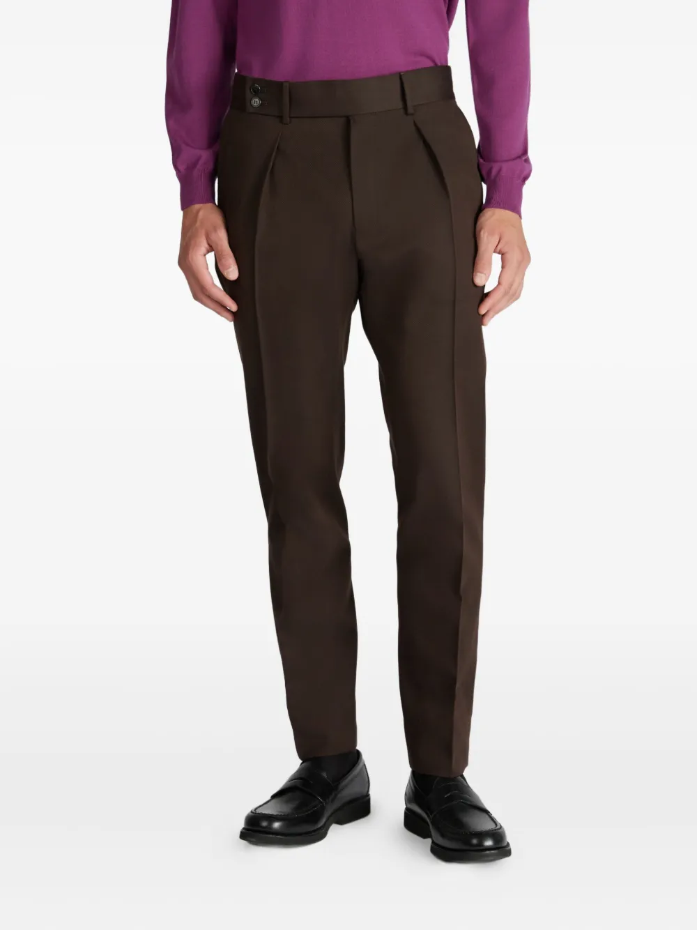 Incotex Geplooide broek Bruin