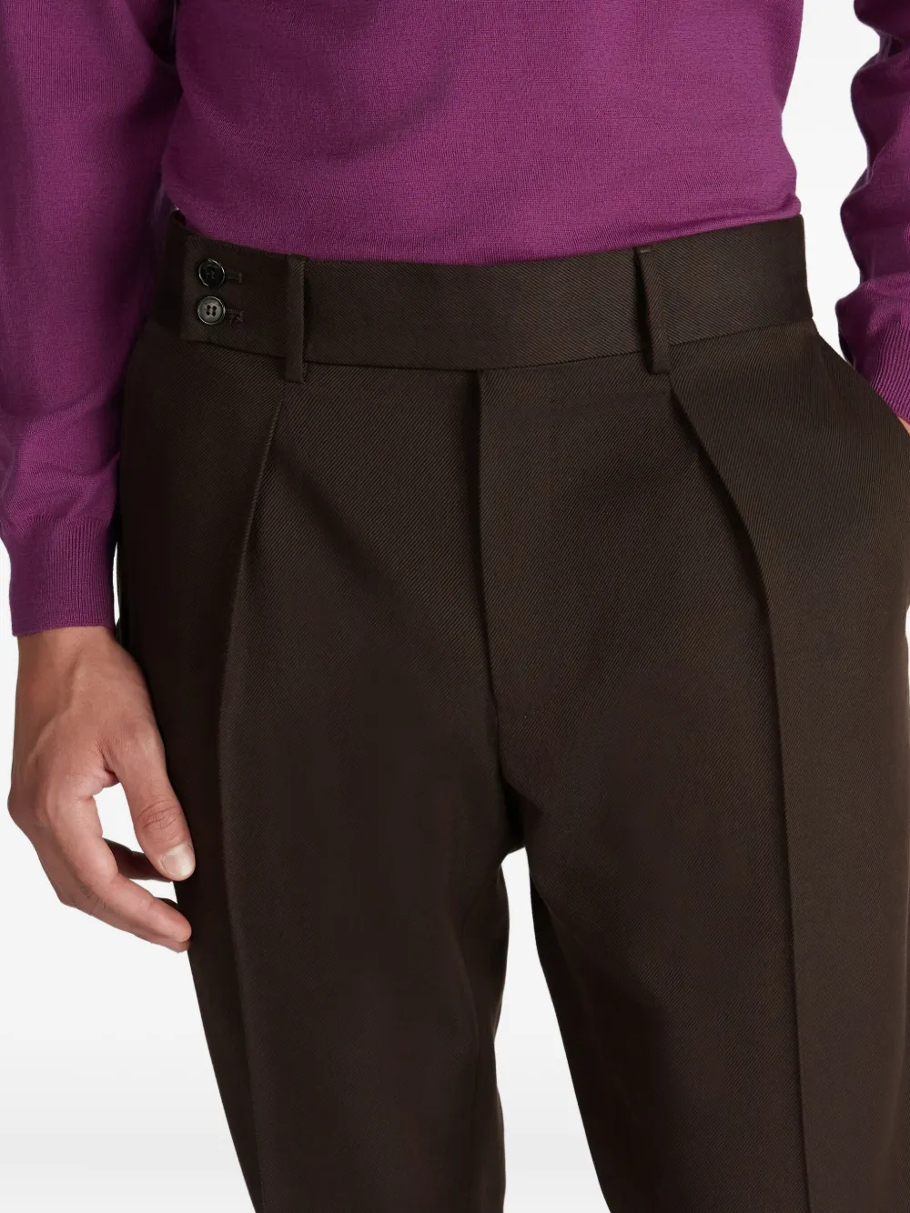 Incotex Geplooide broek Bruin