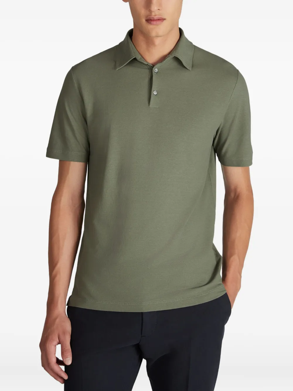 Zanone Poloshirt met knopen Groen
