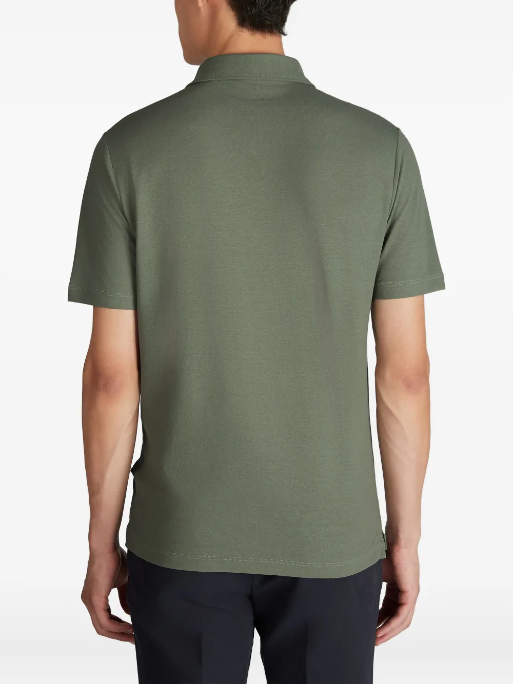 Zanone Poloshirt met knopen Groen
