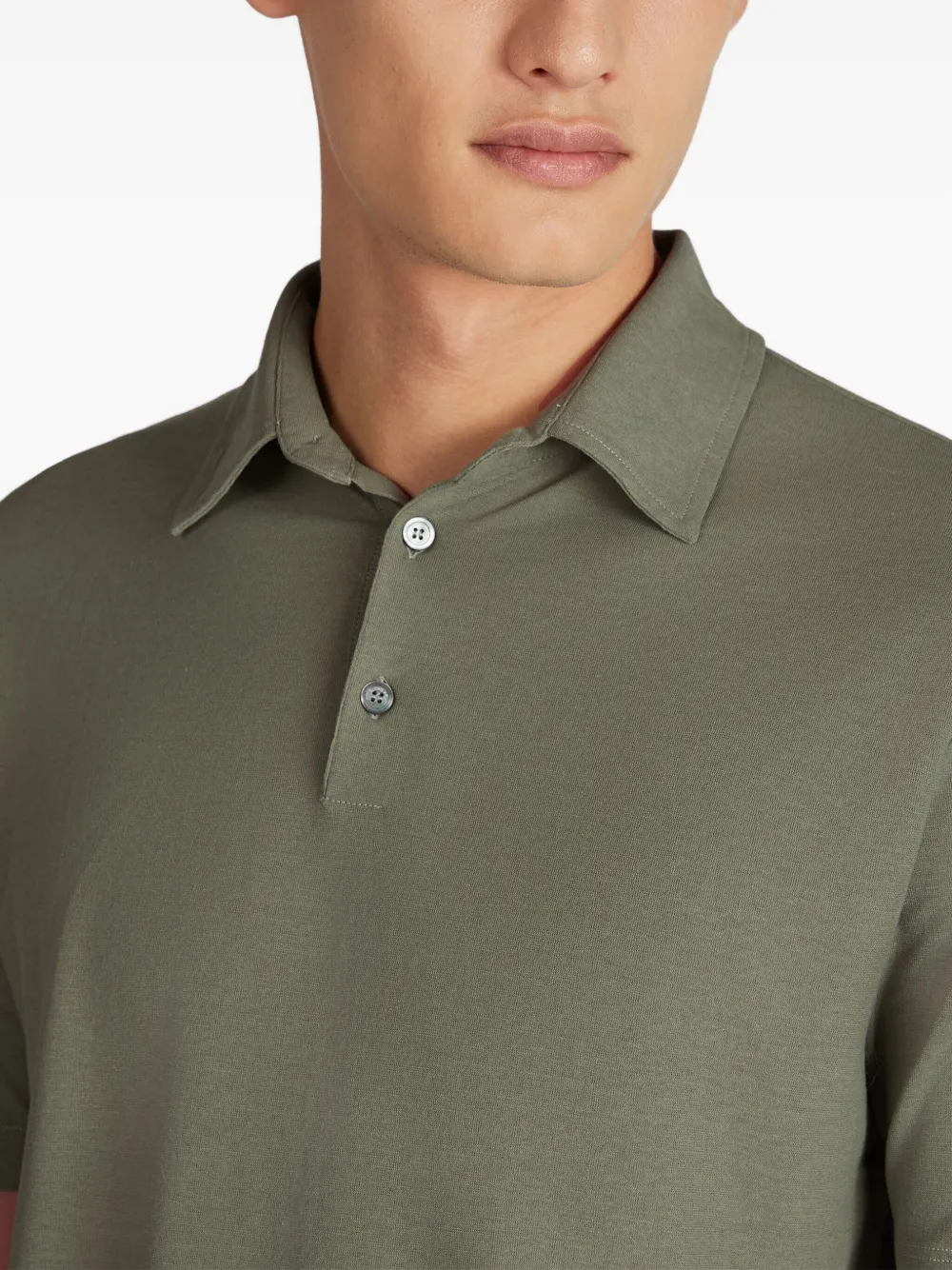 Zanone Poloshirt met knopen Groen