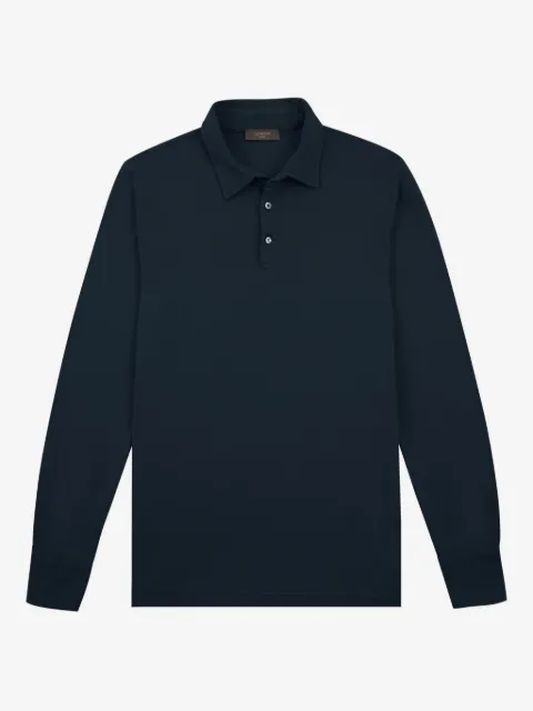 Zanone long-sleeve cotton polo shirt
