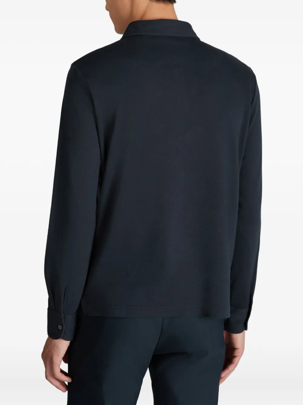 Zanone Poloshirt met lange mouwen Blauw