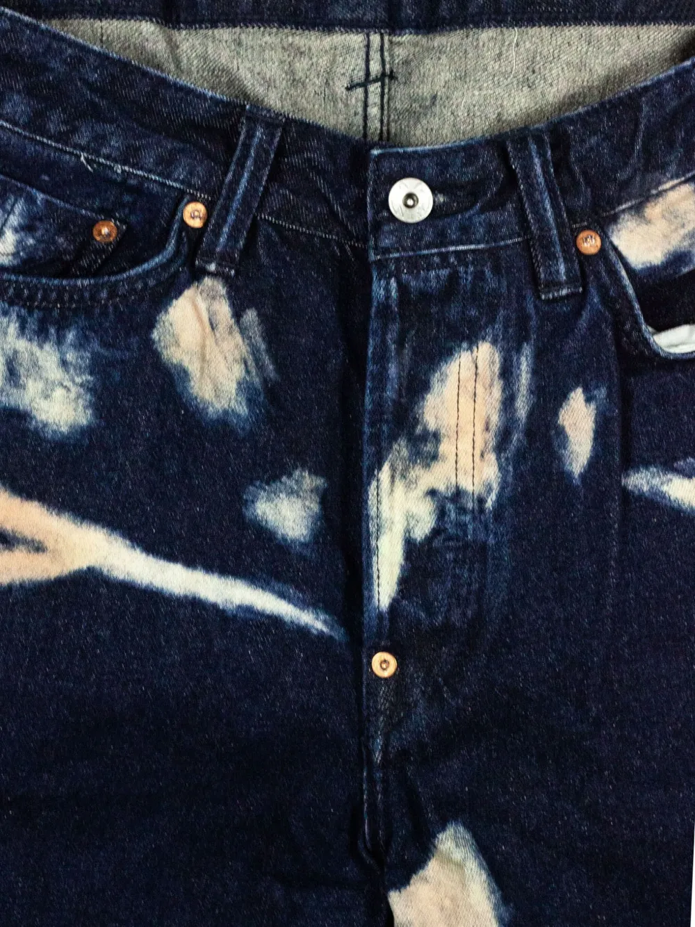 EVISU Jeans met vijf zakken en grafische print Blauw