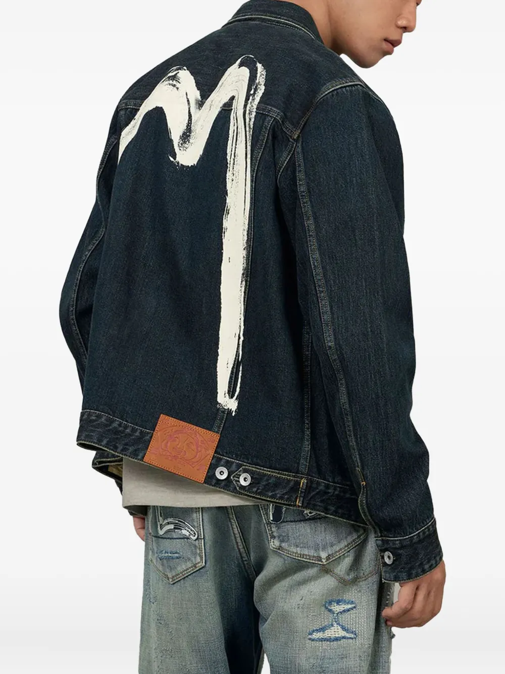 EVISU buttoned brushstroke denim jacket | Denim Jackets | Image 2