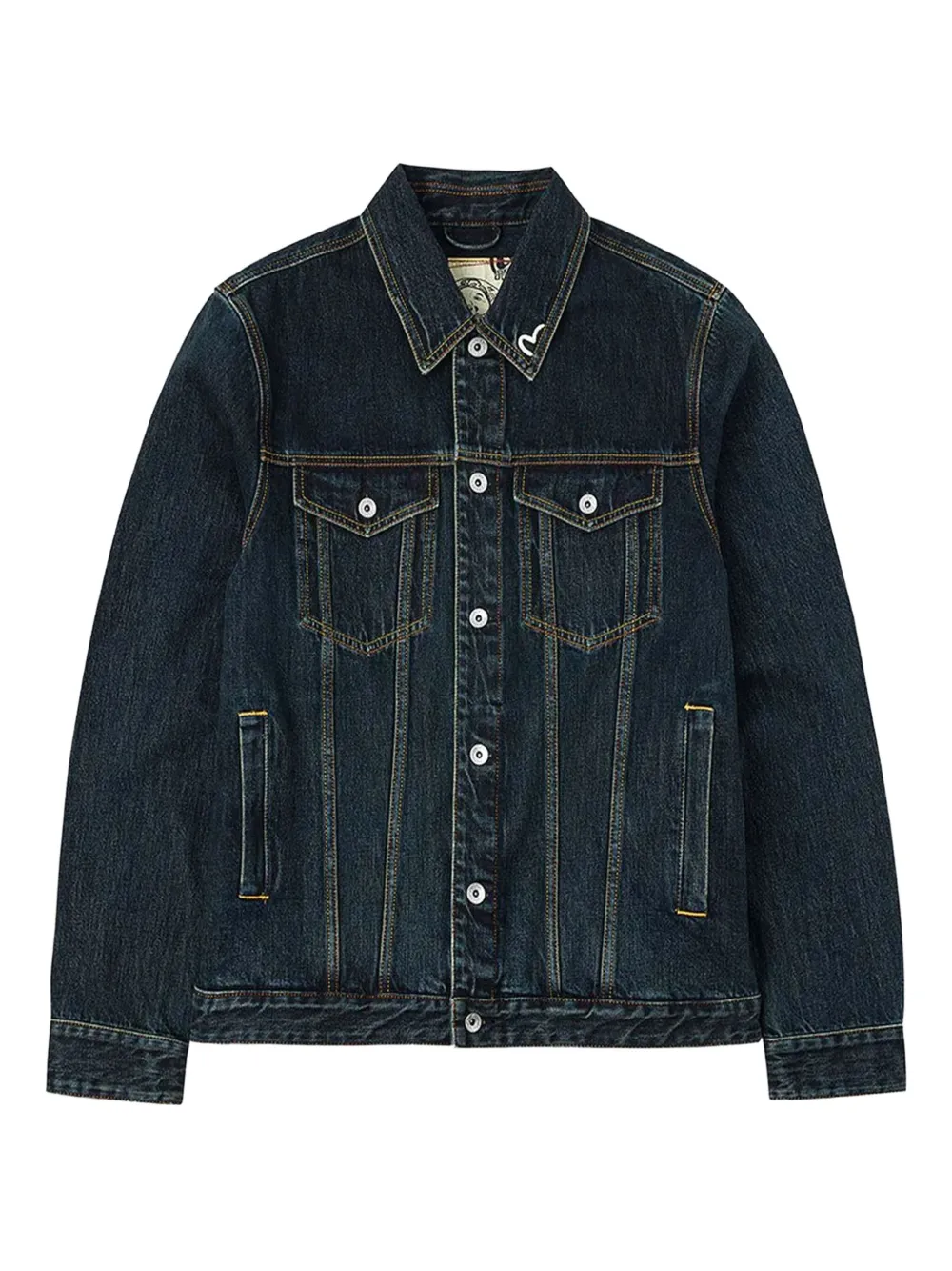 EVISU buttoned brushstroke denim jacket | Blue | Image 1