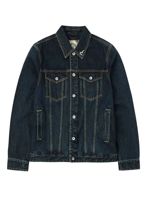 EVISU buttoned brushstroke denim jacket