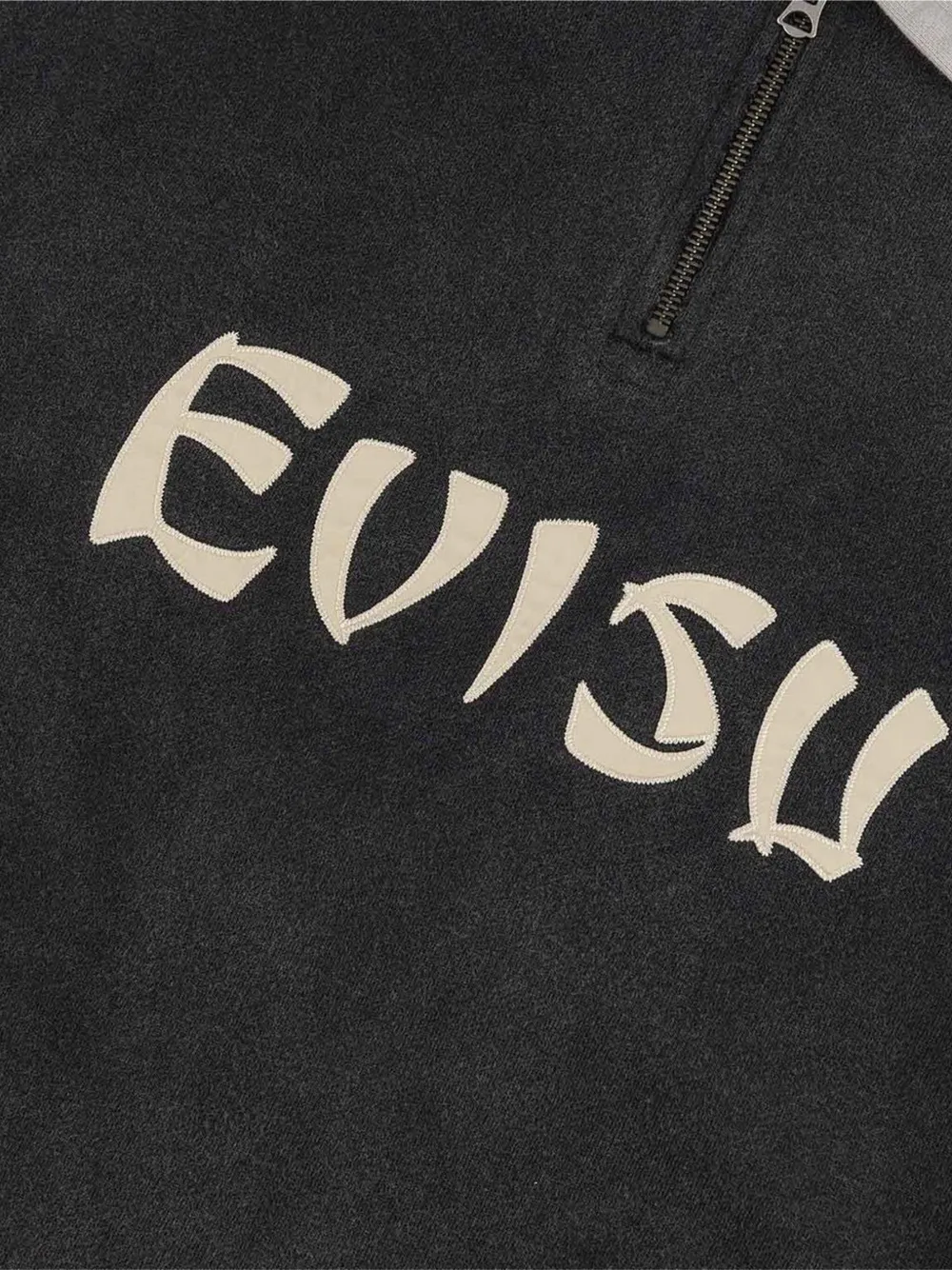 EVISU Poloshirt met logo en rits Zwart