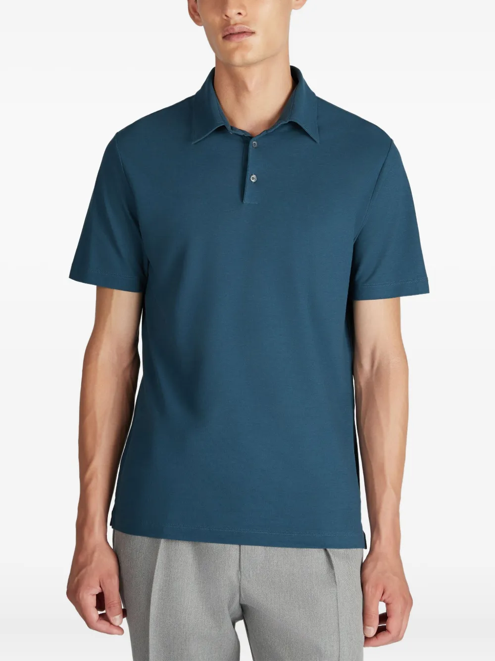 Zanone Poloshirt met knopen Blauw