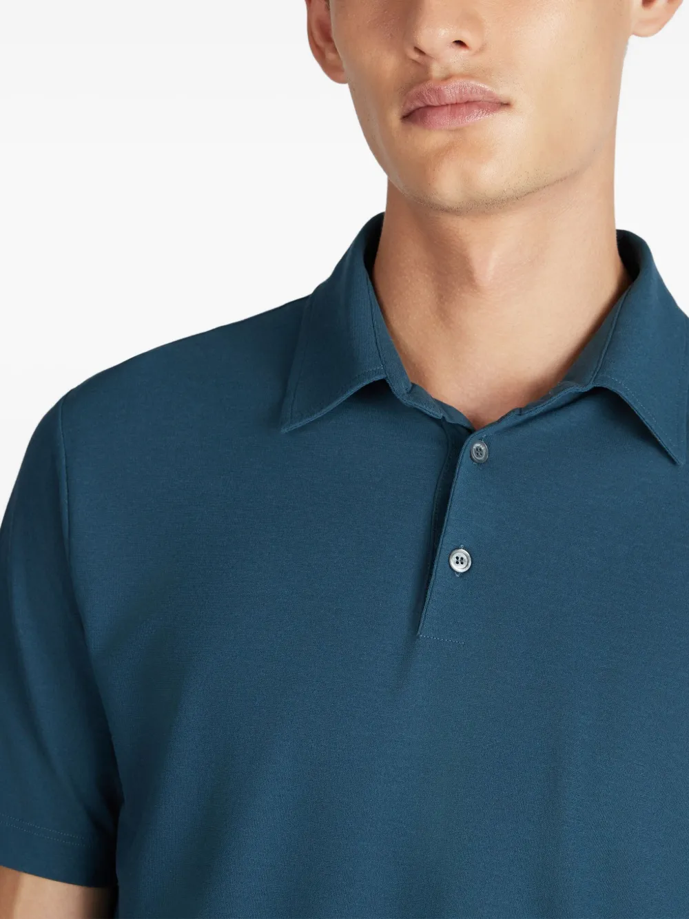 Zanone Poloshirt met knopen Blauw