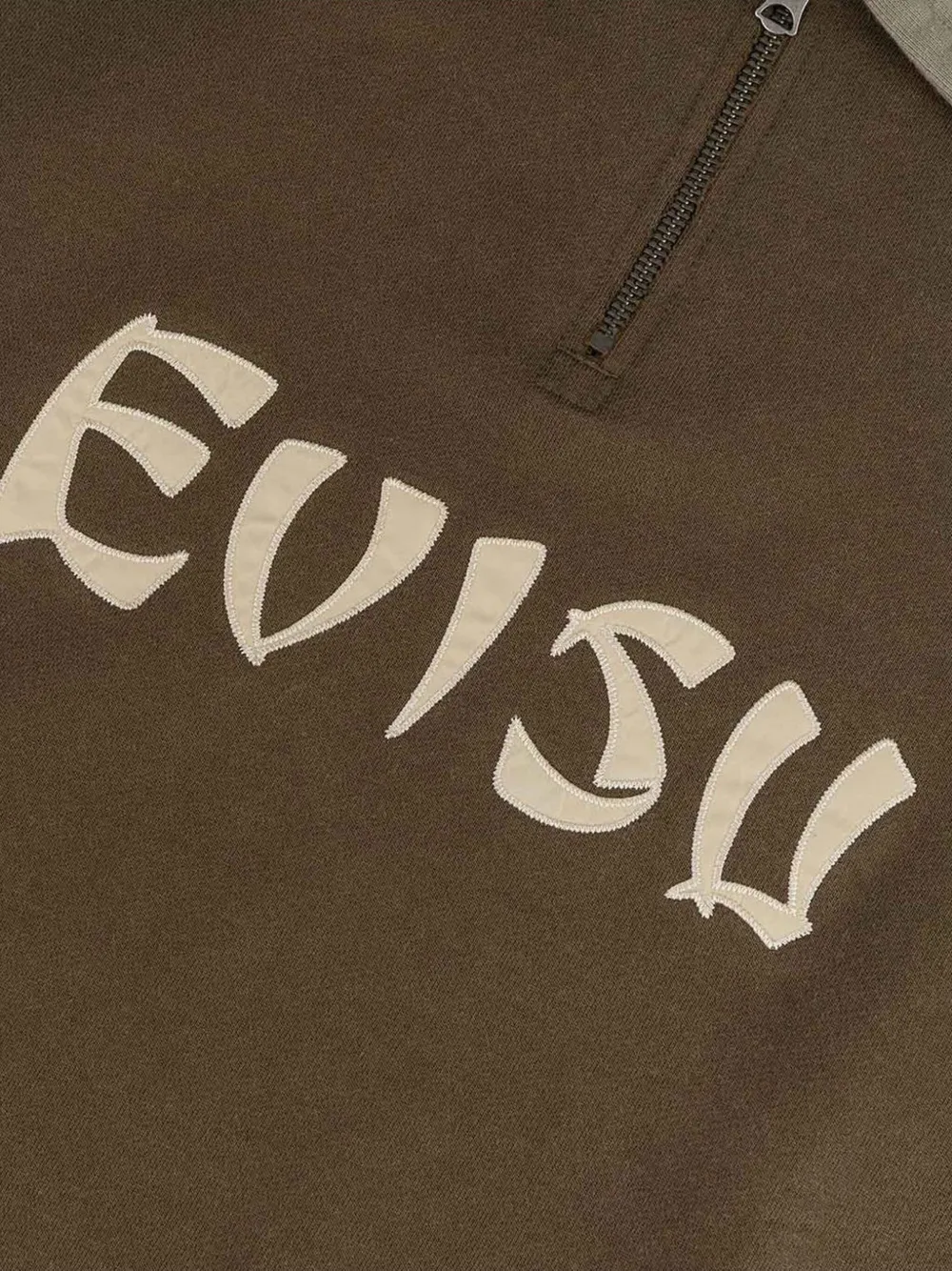 EVISU Poloshirt met colourblocking en rits Bruin