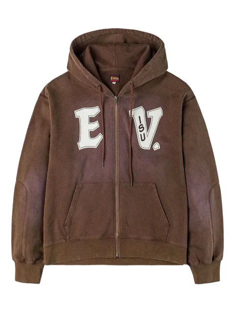 EVISU appliqué zip-up hoodie 