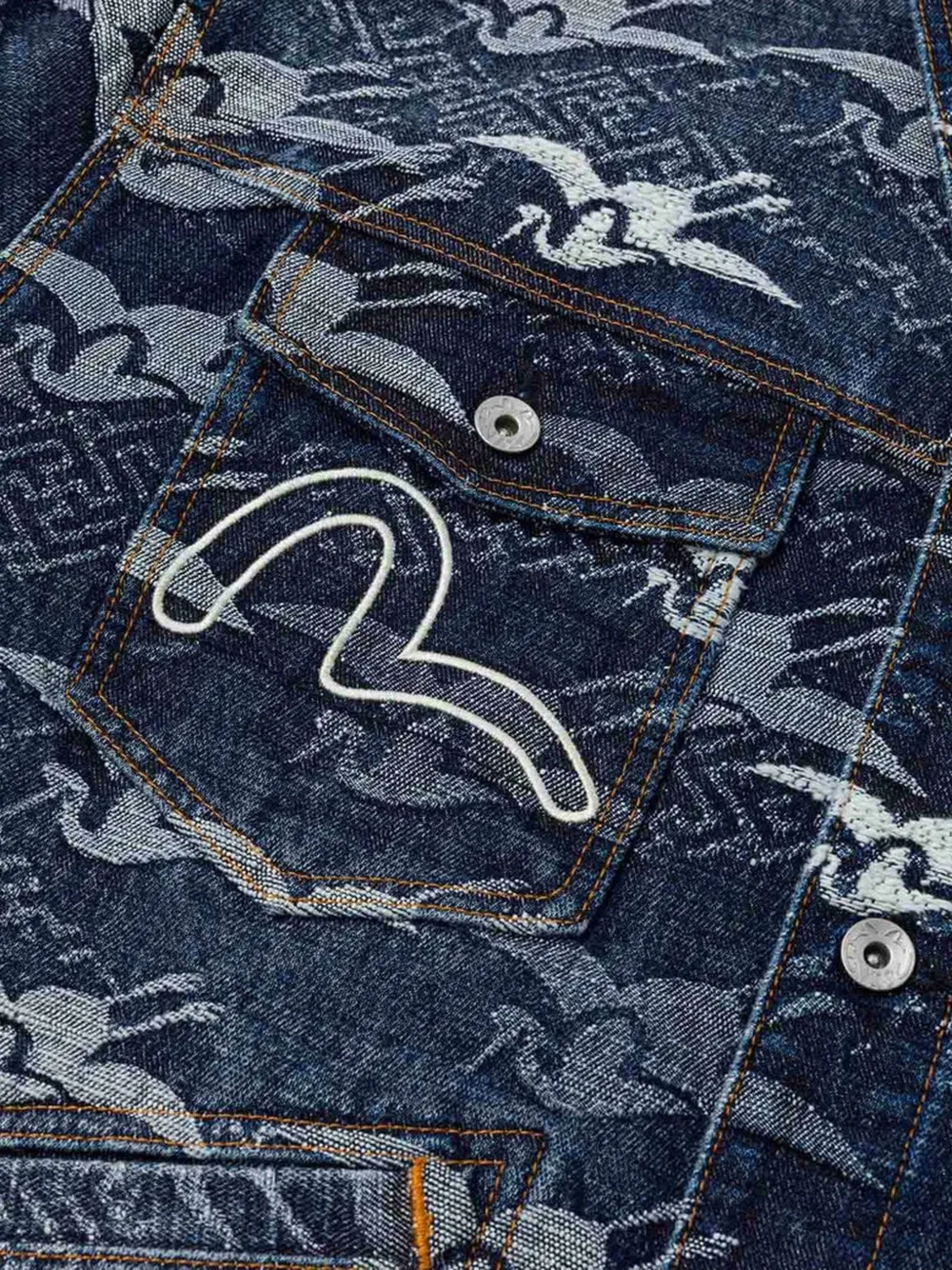 EVISU Jack met kraanpatroon Blauw