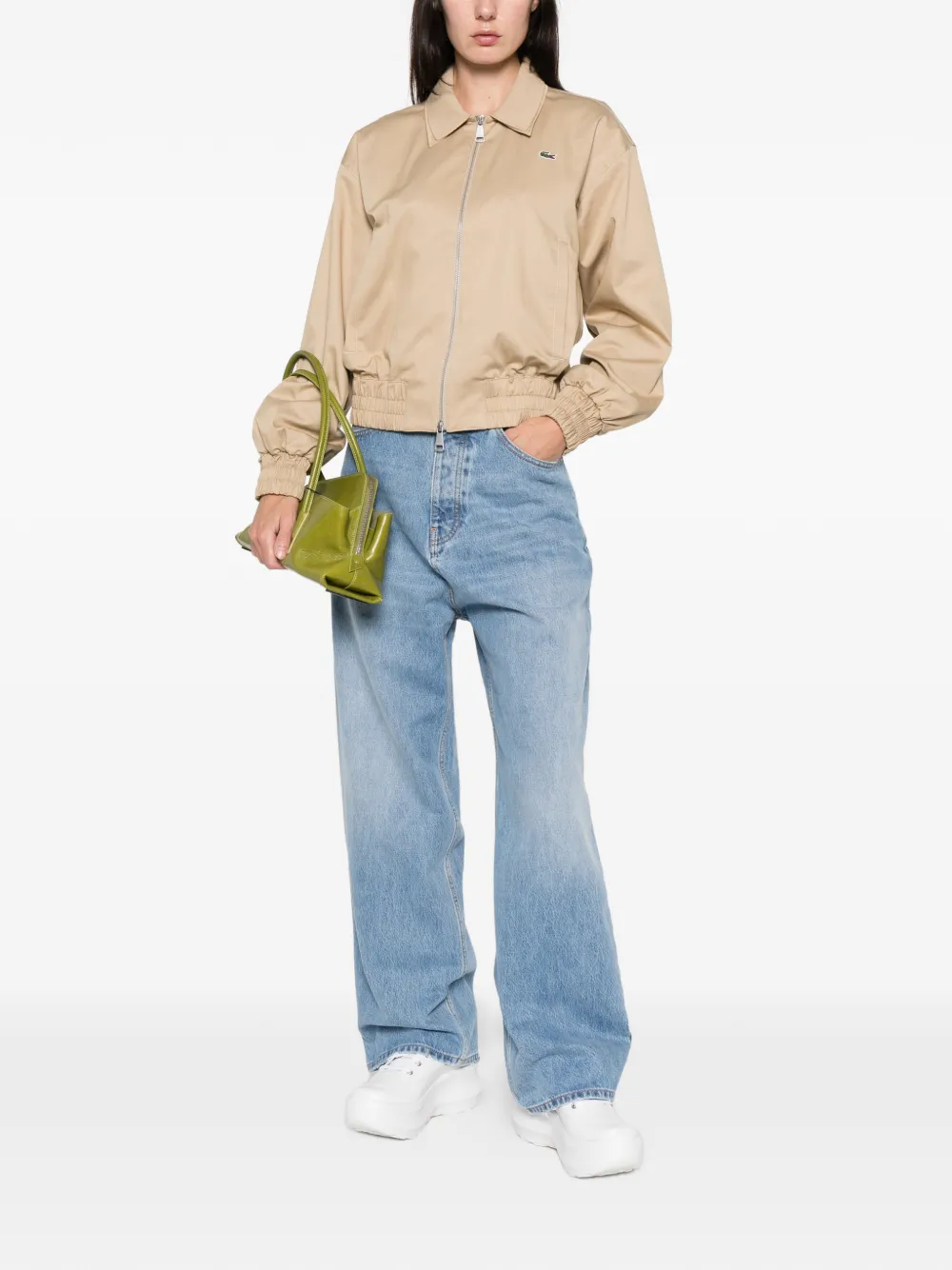 Lacoste Zip Pockets Jacket In Brown