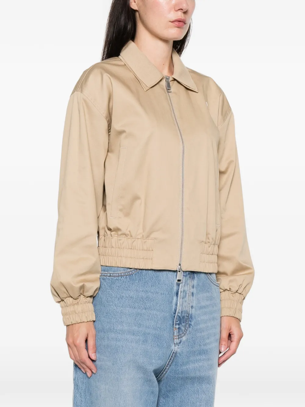 Lacoste Zip Pockets Jacket In Brown