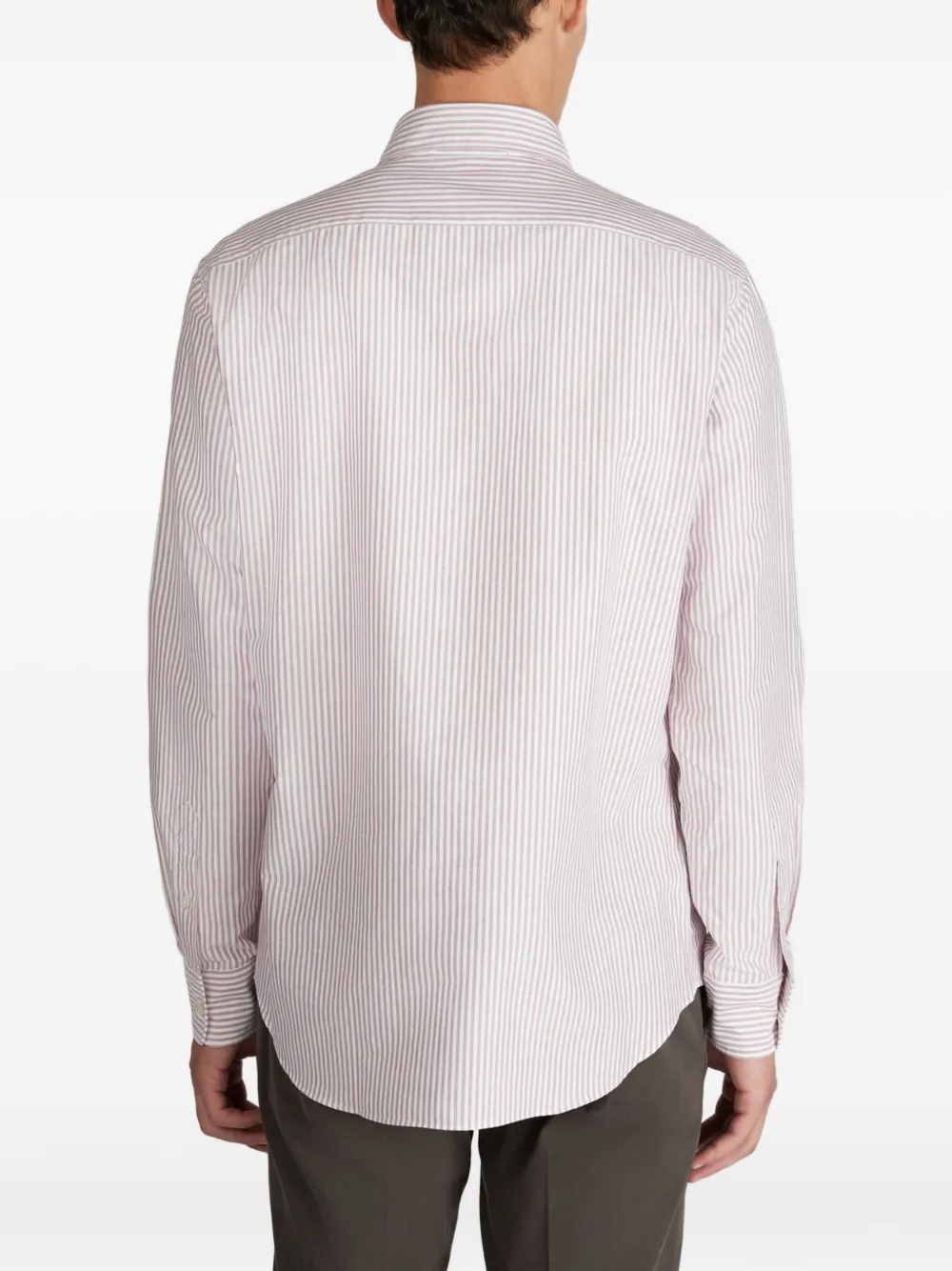 Glanshirt Striped Oxford Cotton Shirt In Neutral