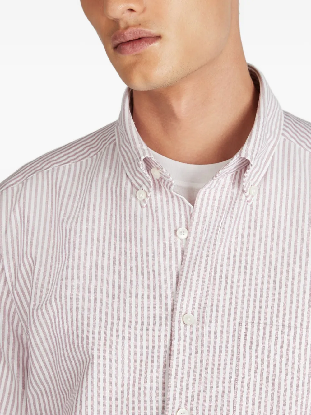 Glanshirt Striped Oxford Cotton Shirt In Neutral