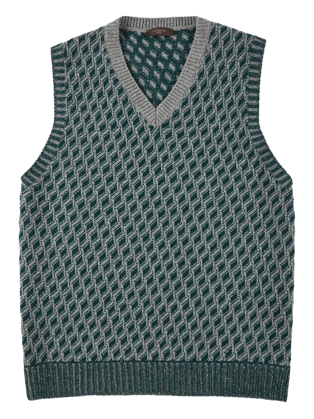 Zanone 提花羊毛马甲 | 绿色 | Image 1