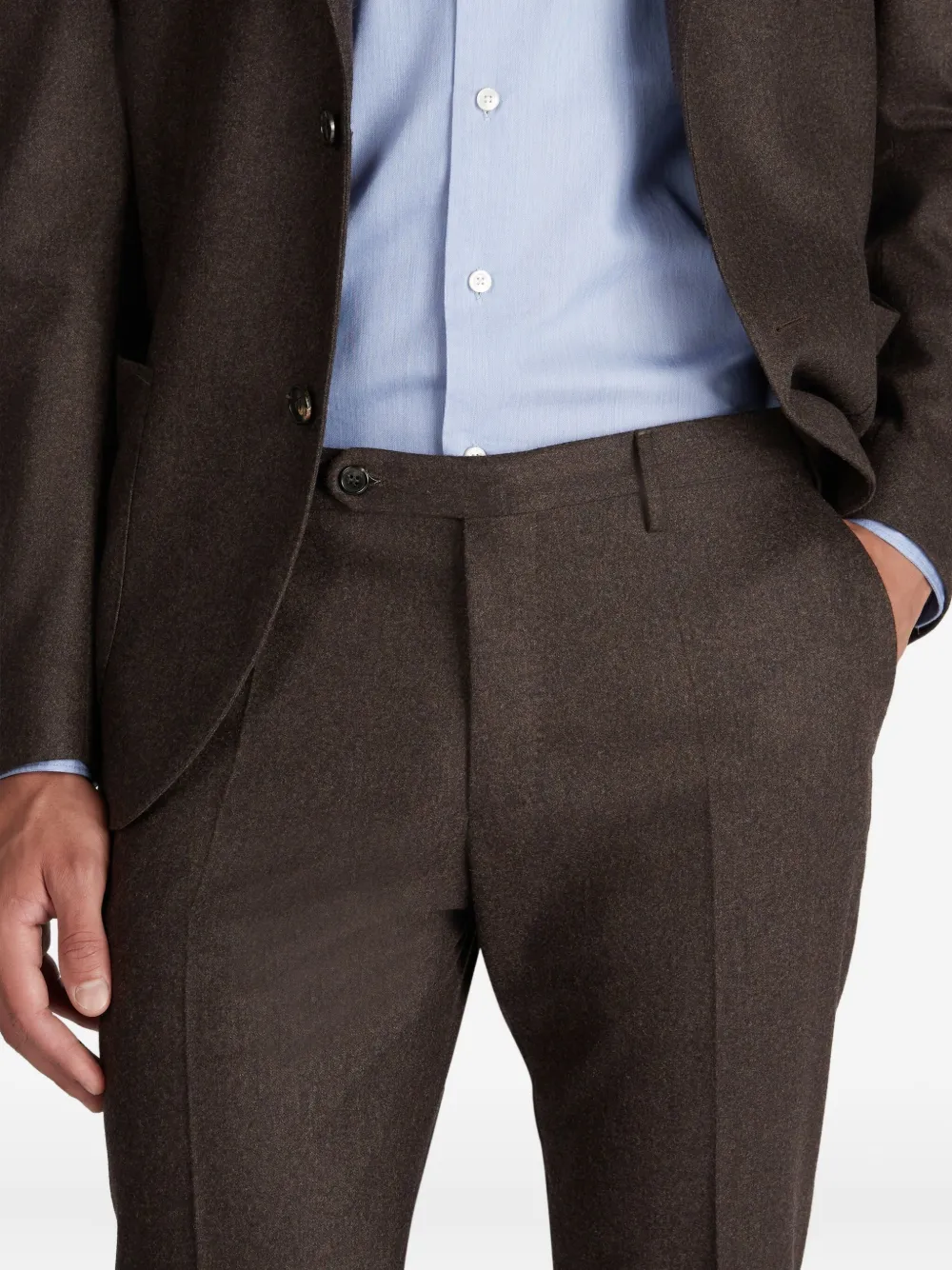 Incotex Flanellen broek Bruin