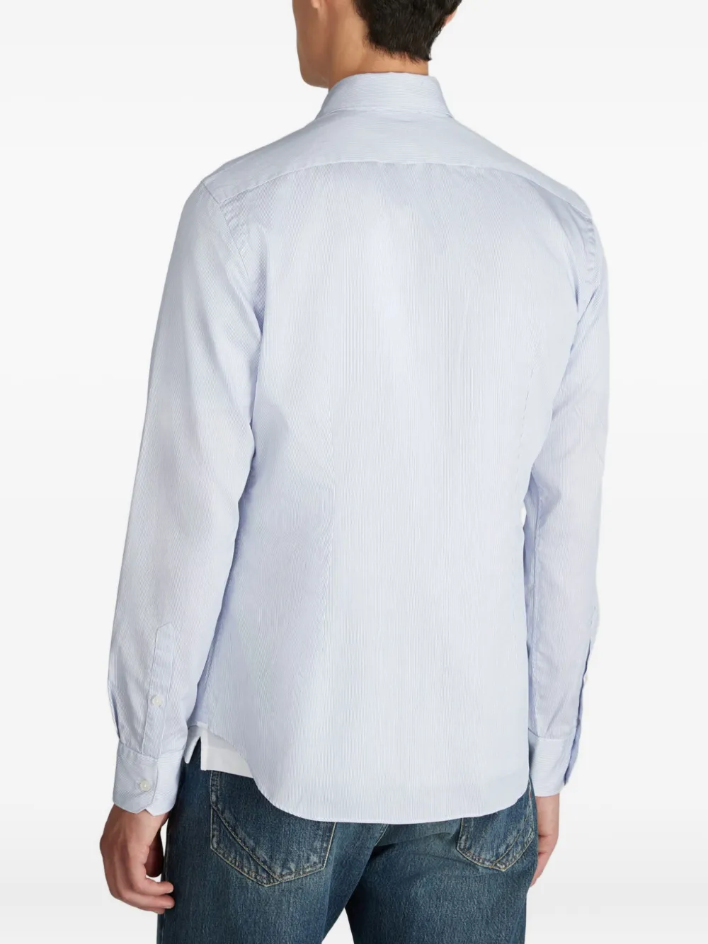 Glanshirt Long-sleeve Stripe-pattern Shirt In Blue