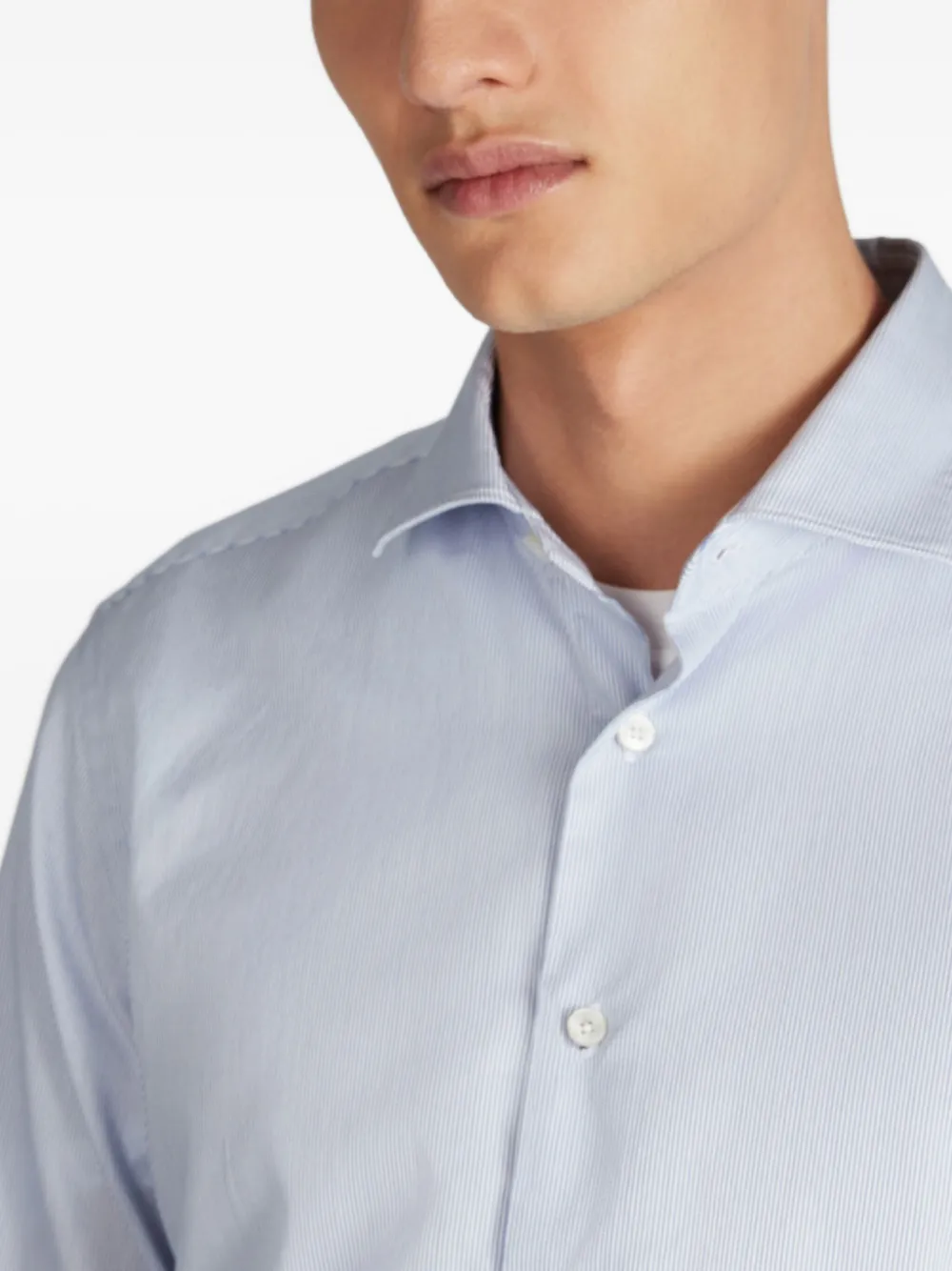 Glanshirt Long-sleeve Stripe-pattern Shirt In Blue