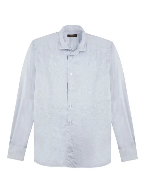 Glanshirt long-sleeve stripe-pattern shirt