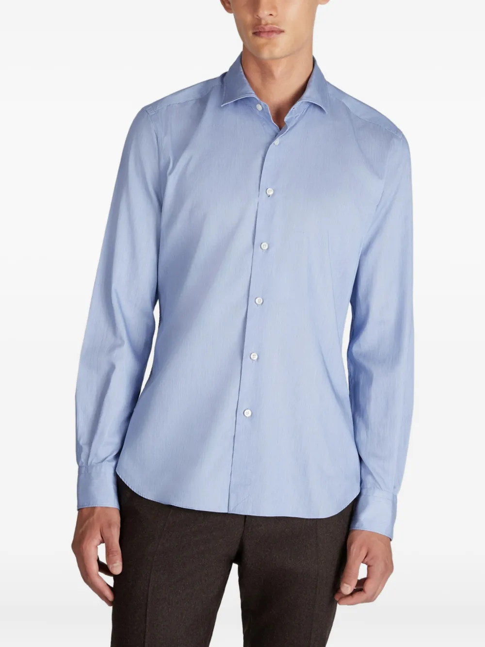 Glanshirt Button-up Cotton Shirt In Blue