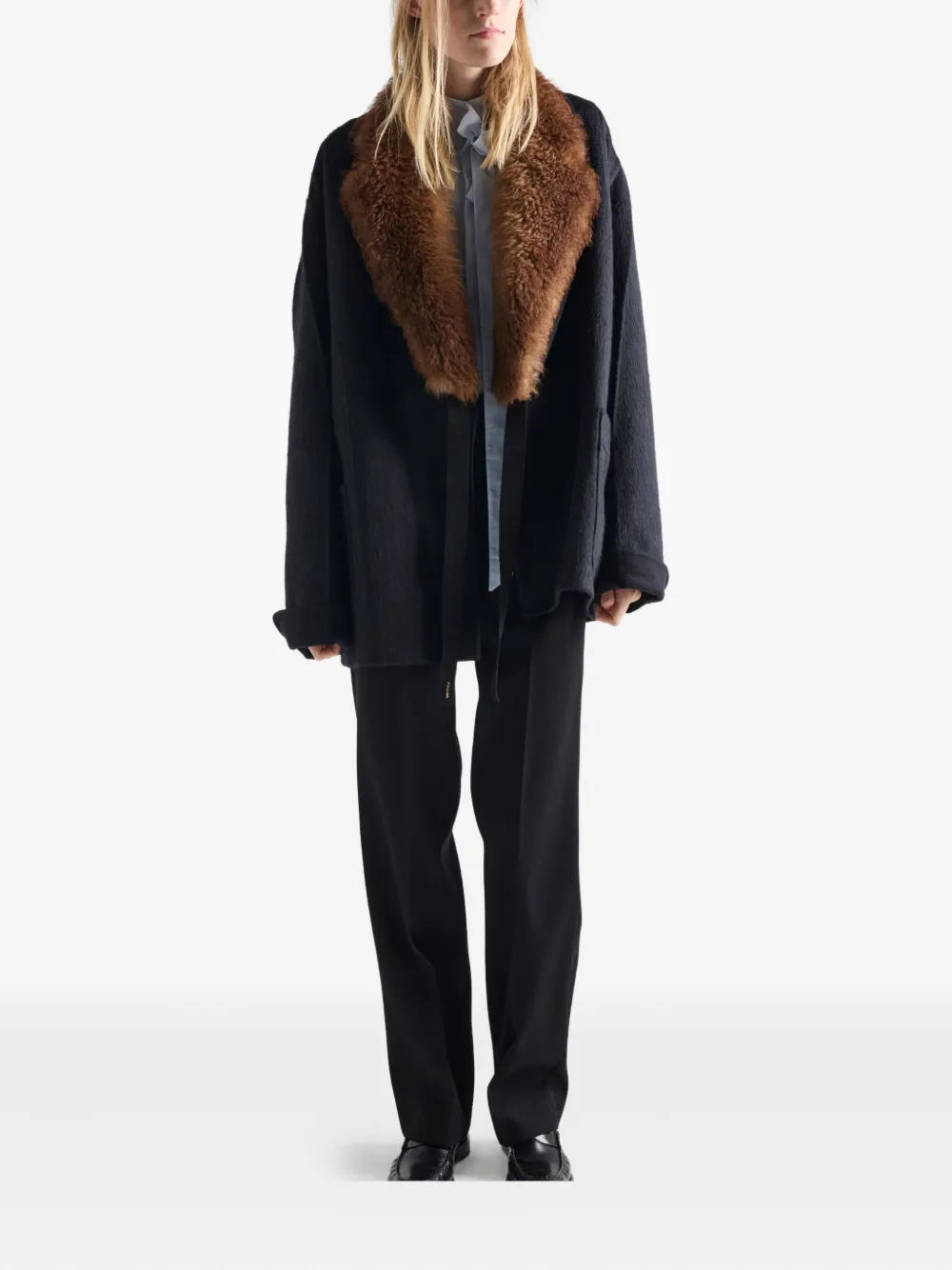 Prada Wollen broek met rits - Zwart