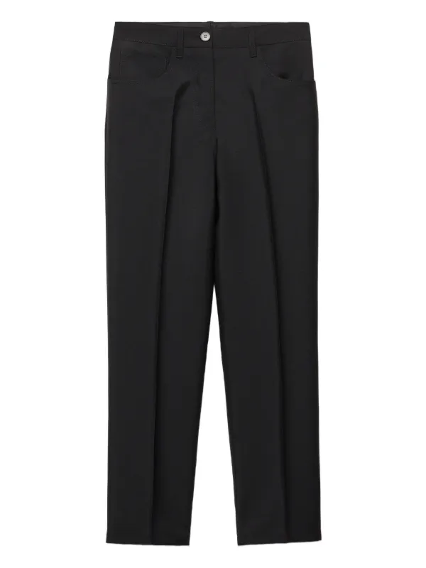 スーツ PRADA 22-24SS WIDE SLACKS Prada Calça De Lã Com Cinco Bolsos | Preto | FARFETCH BR