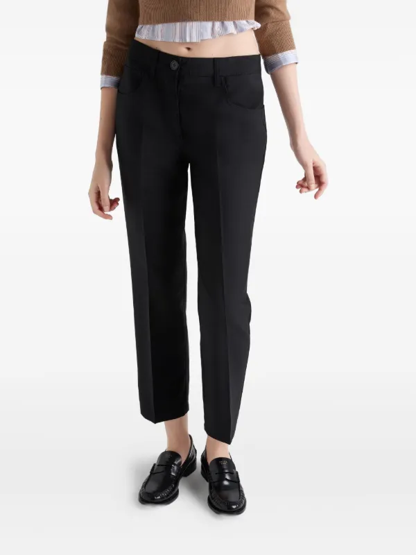 Prada Calça De Lã Com Cinco Bolsos | Preto | FARFETCH BR