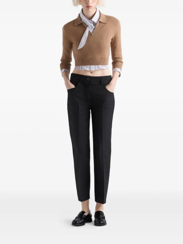 Prada Calça De Lã Com Cinco Bolsos | Preto | FARFETCH BR