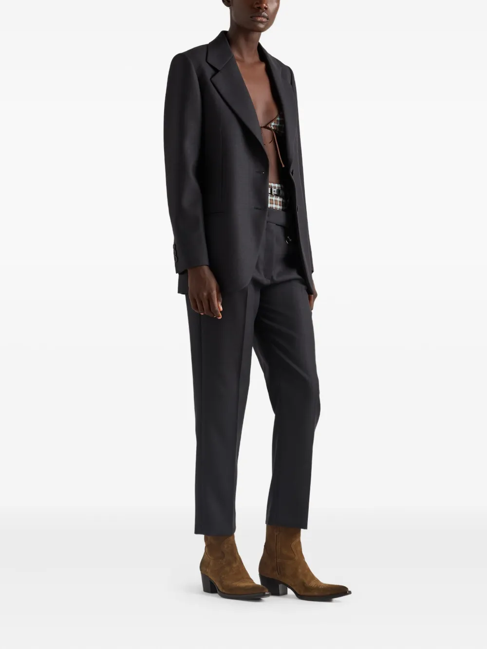 Prada safety-pin gabardine trousers - Grijs