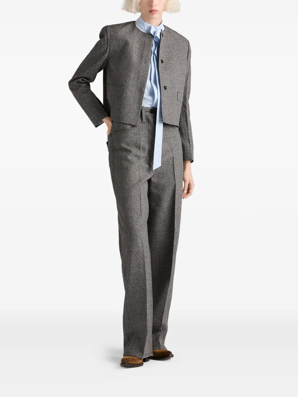 Prada Geruite broek - Grijs