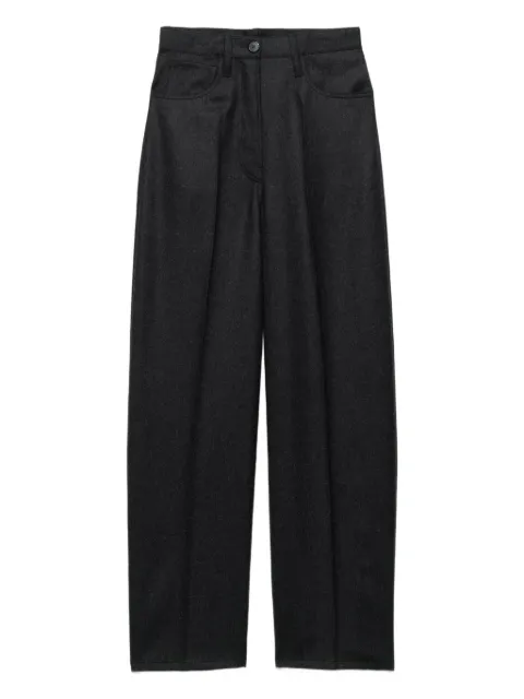 Prada triangle-logo flannel trousers