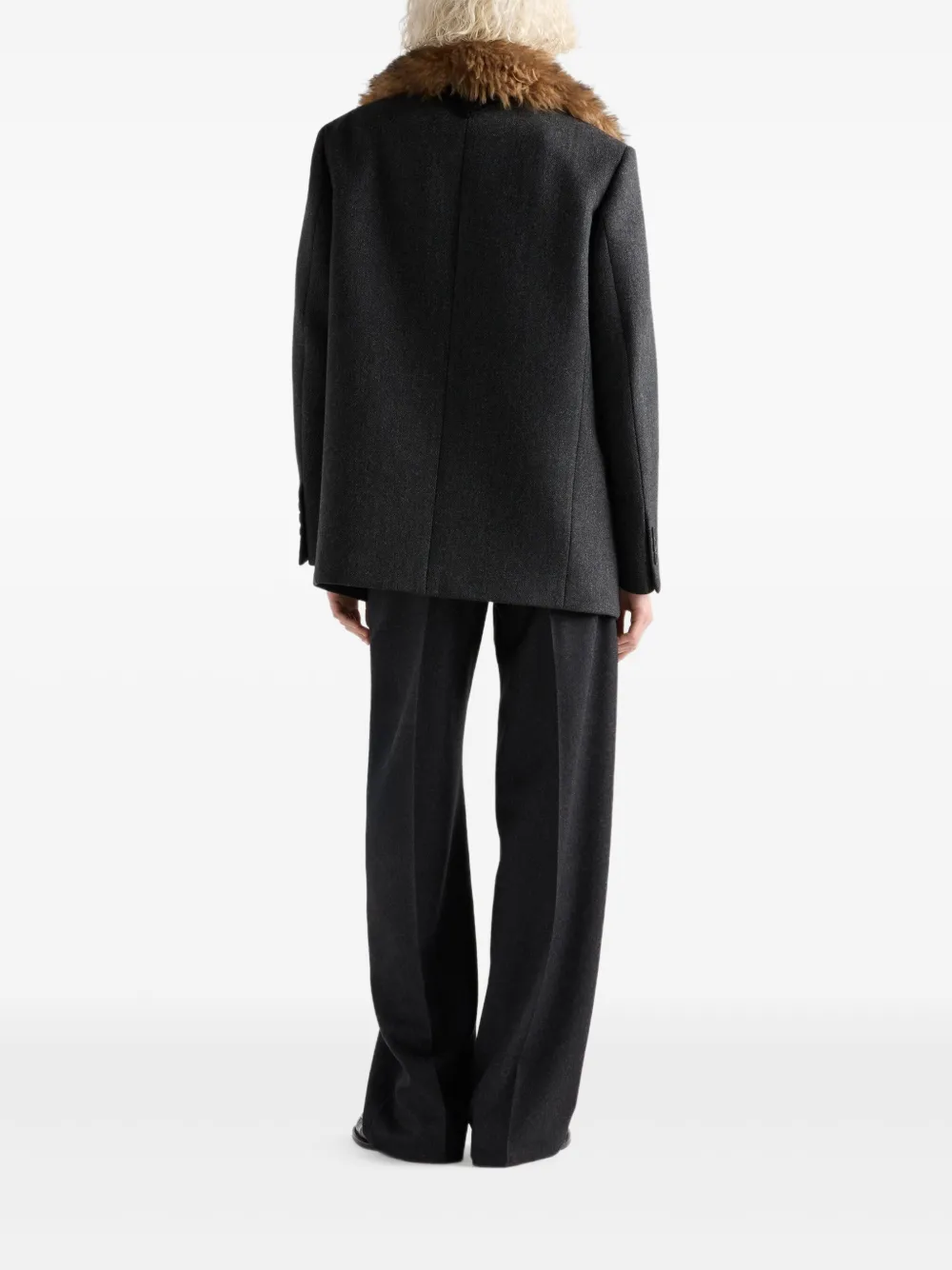 Prada Flanellen broek met logo Grijs