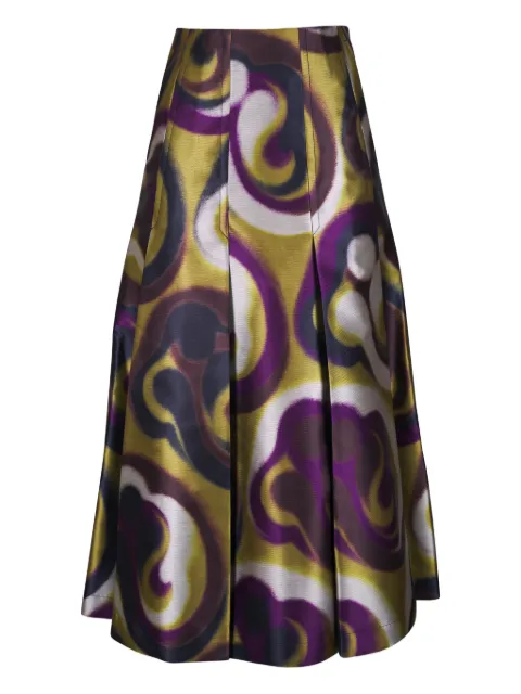 Odeeh swirl pleated midi skirt