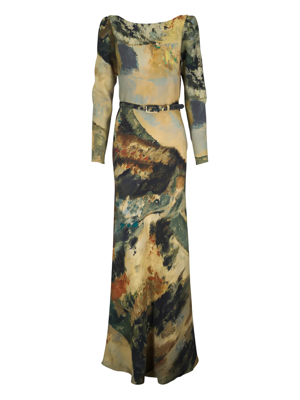 Libertine Modernist Landscape cowl-back maxi dress - Toni neutri