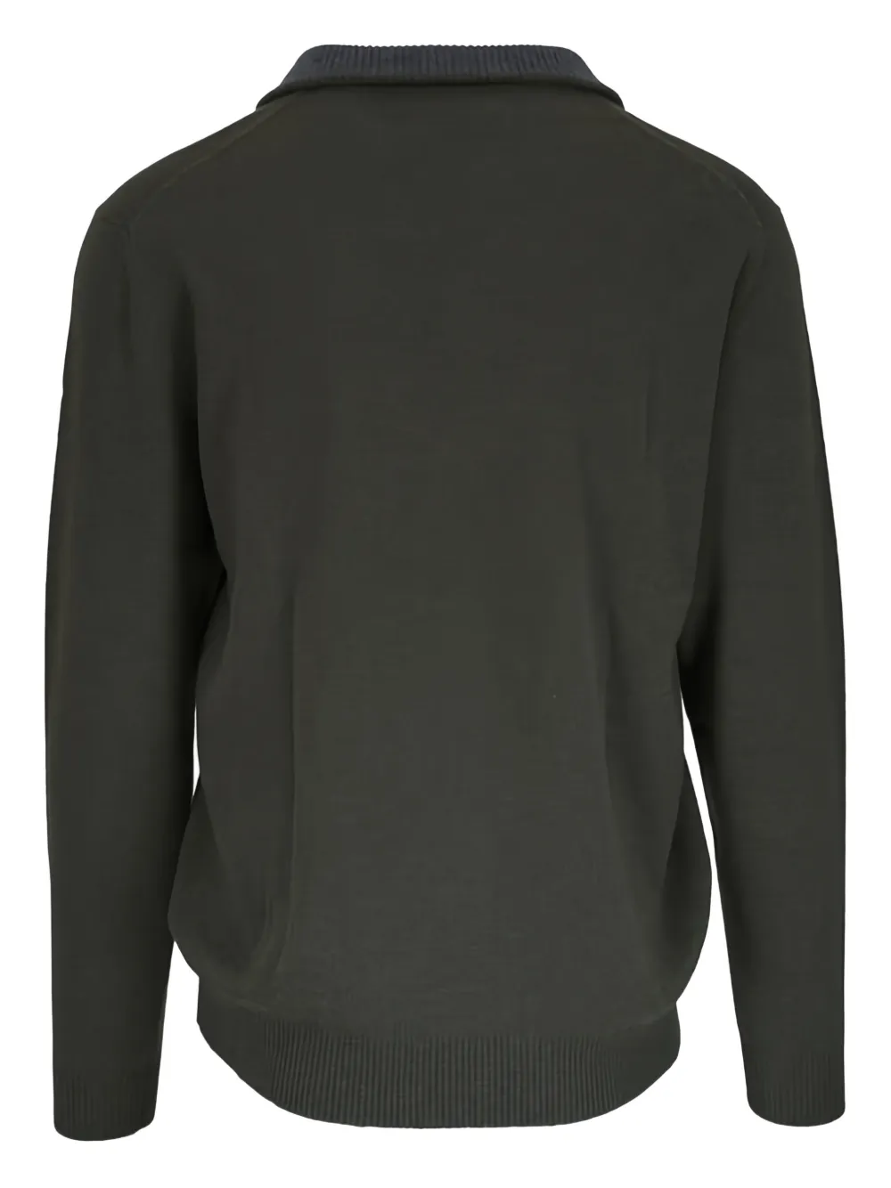 Kinross Cashmere Trui met halve rits - Groen