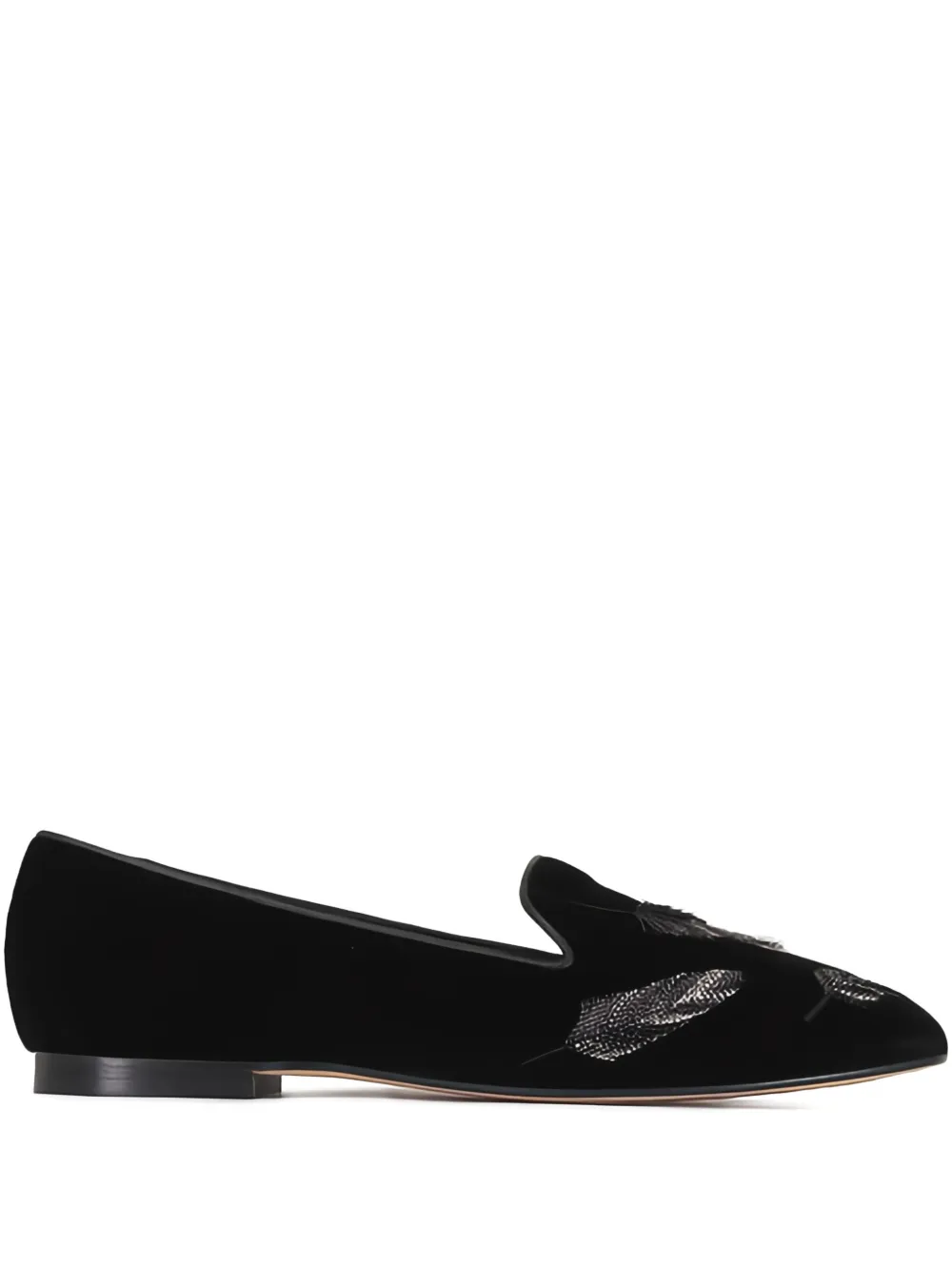 Arteana velvet feather loafers - Nero
