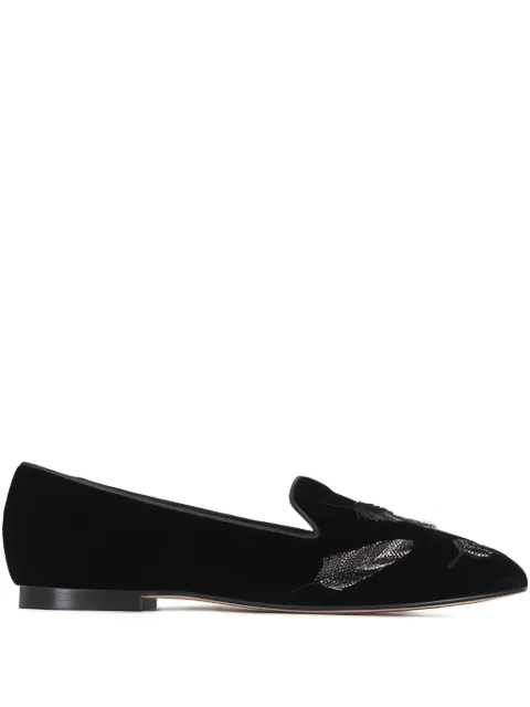 Arteana velvet feather loafers