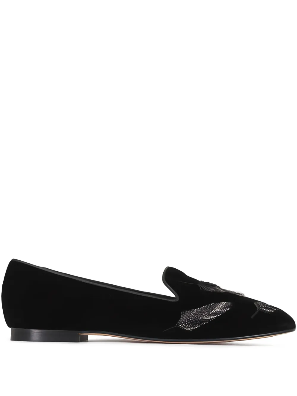 Arteana velvet feather loafers - Nero