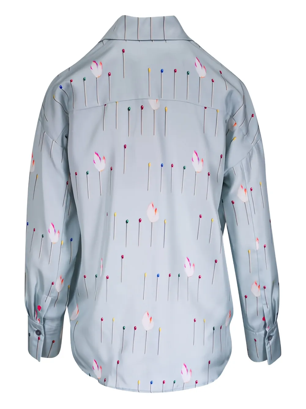 Odeeh printed silk shirt - Blauw