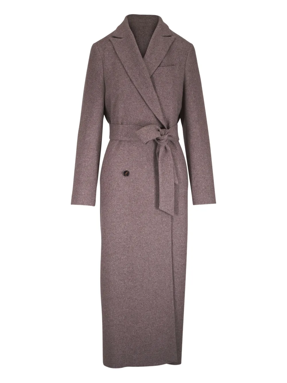 Kiton Cappotto a portafoglio con cintura - Marrone