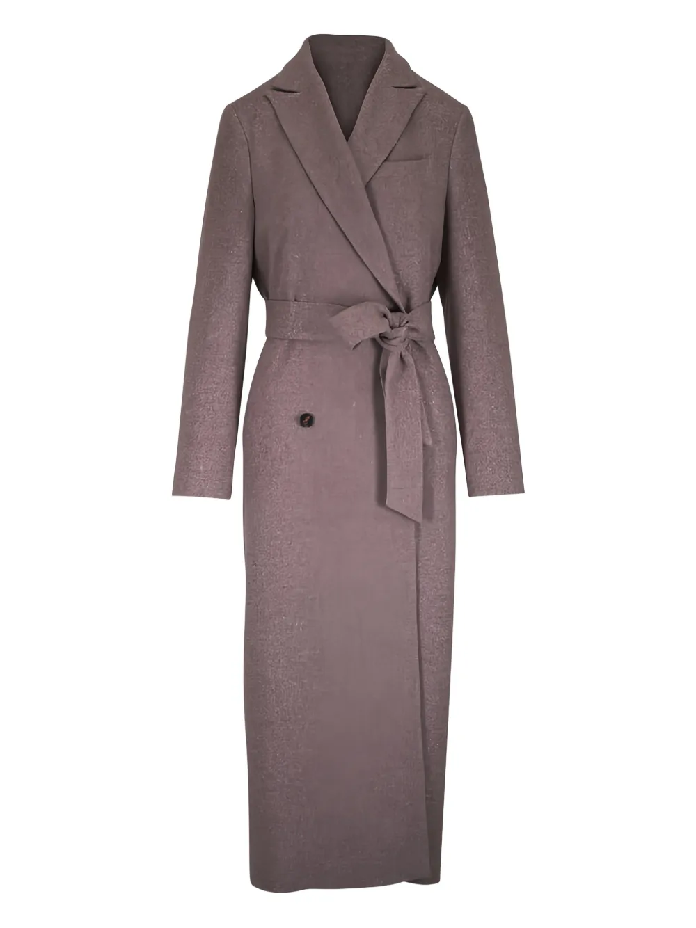 Kiton Cappotto a portafoglio con cintura - Marrone